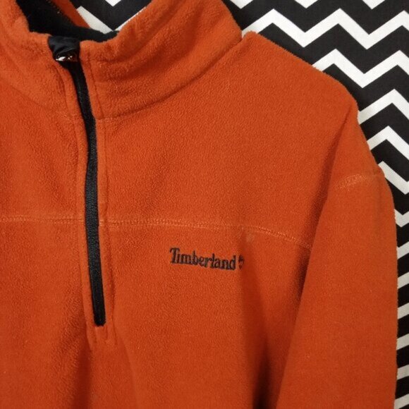 TIMERBLAND burnt Orange pullover fleece style sweater jacket mens XL - b2 - Picture 1 of 4